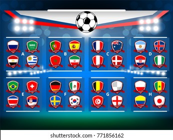 Vector Illustration of national flag for soccer tournament championship