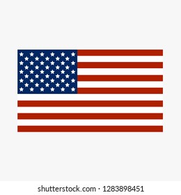 vector illustration of the national flag of the United States of America on a white background