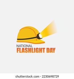 Vector Illustration of National Flashlight Day. Simple and Elegant Design