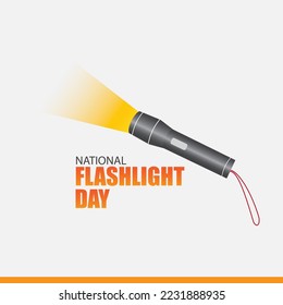 Vector Illustration of National Flashlight Day. Simple and Elegant Design
