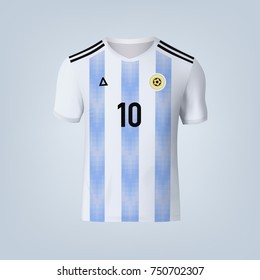 Vector illustration of national football team t-shirt template