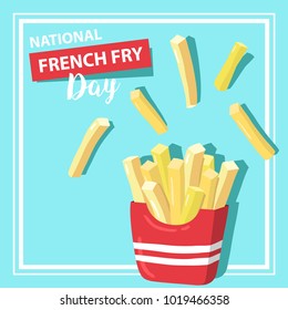 Vector illustration for National French Fries Day. Food banner, poster, card design