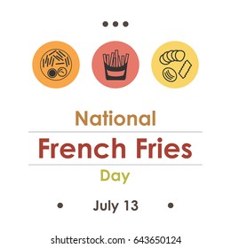 vector illustration for National french fries Day in July