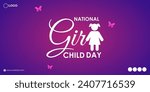 Vector illustration of National Girl Child Day social media feed template