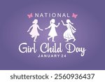 Vector illustration of National Girl Child Day social media feed template