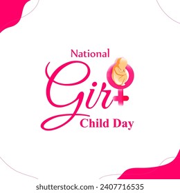 Vector illustration of National Girl Child Day social media feed template