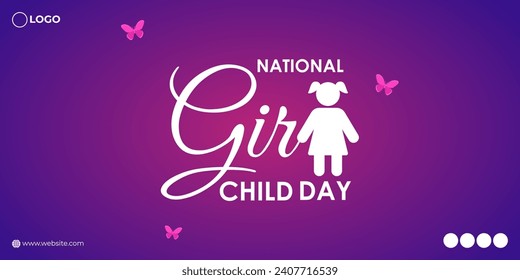 Vector illustration of National Girl Child Day social media feed template