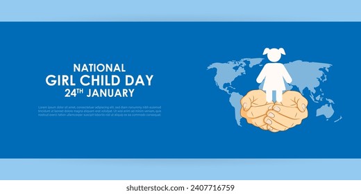 Vector illustration of National Girl Child Day social media feed template