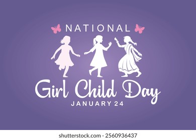 Vector illustration of National Girl Child Day social media feed template