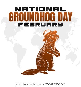 vector illustration for NATIONAL GROUNDHOG DAY social media post background