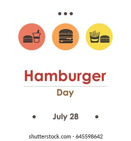 vector illustration for National hamburger Day in July