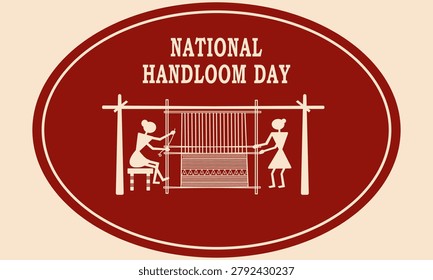 Vector illustration of National Handloom Day in Indian folk art warli style