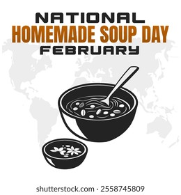 vector illustration for NATIONAL HOMEMADE SOUP DAY social media post background