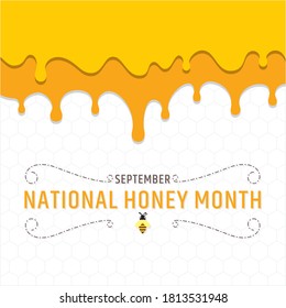 vector illustration of national honey month concept poster design