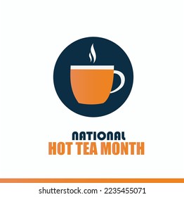 Vektorgrafik des National Hot Tea Month. Einfaches und elegantes Design