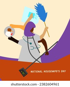 vector illustration of National Housewife's Day.