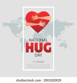 Vector Illustration Of National Hug Day. 
