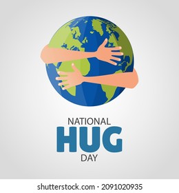 Vector Illustration Of National Hug Day. 
