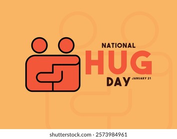 Vector Illustration of National Hug Day. January 21. Flat design vector. Hug icon. Eps 10.