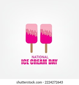 vector illustration of National Ice Cream Day. Simple and Elegant Design	