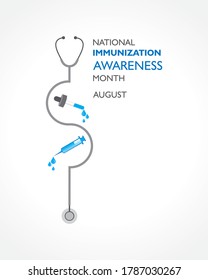 Vector Illustration National Immunization Awareness Month observed in August  
