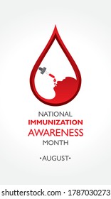 Vector Illustration National Immunization Awareness Month observed in August  
