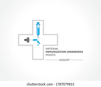 Vector Illustration National Immunization Awareness Month observed in August  
