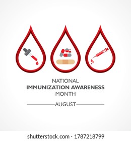 Vector Illustration National Immunization Awareness Month observed in August  
