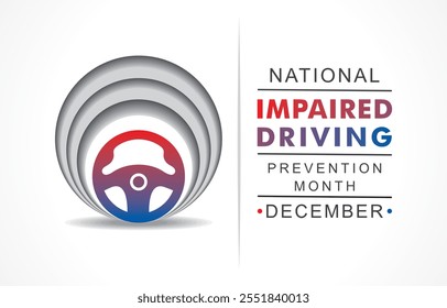 Vector illustration for National Impaired Driving Prevention Month which is held in the month of December every year, to provide awareness about drink and drive.