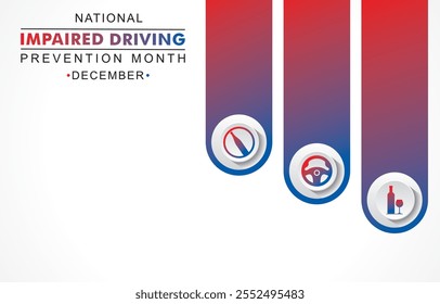 Vector illustration for National Impaired Driving Prevention Month which is held in the month of December every year, to provide awareness about drink and drive.