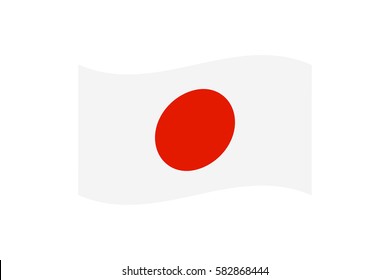 Vector illustration of the national Japan flag – white flag with a red disc in the center that symbolizes the Land of the Rising Sun.