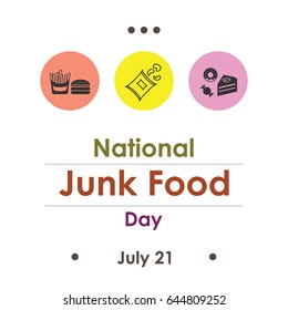 Vector Illustration For National Junk Food Day In July