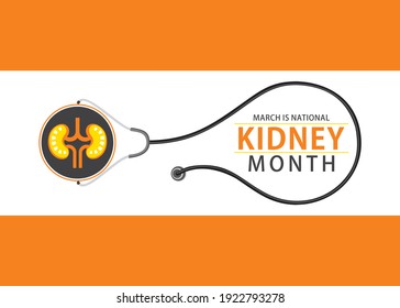 Vector illustration of national kidney month design