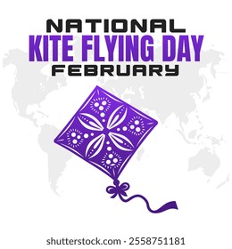 vector illustration for NATIONAL KITE FLYING DAY social media post background