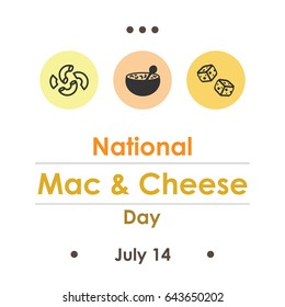 vector illustration for National mac and cheese Day in July