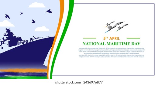 Vector illustration of National Maritime Day social media feed template