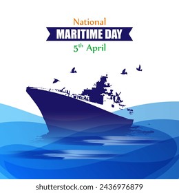 Vector illustration of National Maritime Day social media feed template