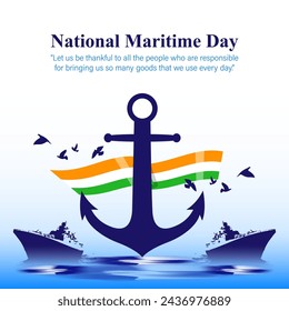 Vector illustration of National Maritime Day social media feed template
