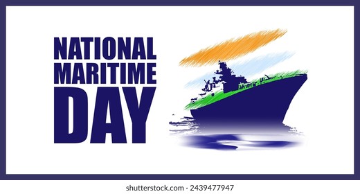 Vector illustration of National Maritime Day social media feed template