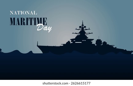 Vector Illustration of national maritime day. Symbol of Ship. Abstract design and Background.