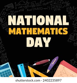  Vektorgrafik des National Mathematics Day 22. Dezember.