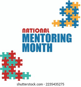 Vector Illustration of National Mentoring Month. Simple and Elegant Design