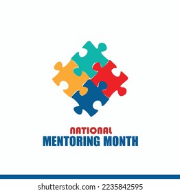 Vector Illustration of National Mentoring Month. Simple and Elegant Design