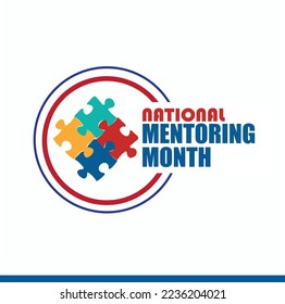 Vector Illustration of National Mentoring Month. Simple and Elegant Design