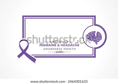 Vector Illustration of National Migraine and Headache awareness month Awareness Month observed in June every year. it is a recurring type of headache that can cause moderate to severe pain.
