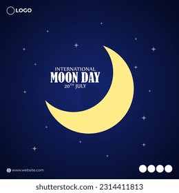 Vector illustration of National Moon Day social media story feed mockup template