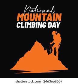 Vector illustration for national mountain climbing day banner poster design