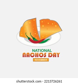 Vector Illustration National Nachos Day. Design Simple and Elegant