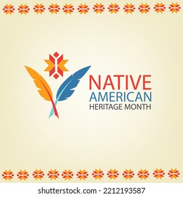 Vector Illustration of National Native American Heritage Month. Simple and elegant design