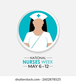 Vector illustration of National Nurses Day is celebrated annually on May 6th. Medical background. Healthcare concept. Thank you for nurse. Nurse and Nurse dress, medical instrument. Stethoscope .